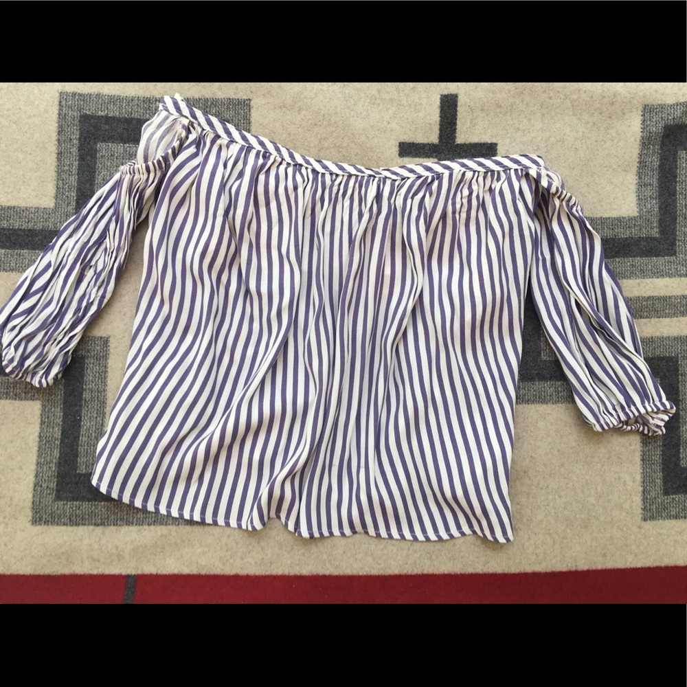 Off the shoulder striped blouse